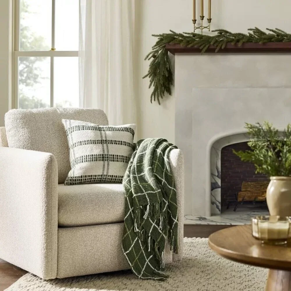 Plaid Woven‎ Throw Blanket Green - Hearth & Hand Magnolia Christmas 2024